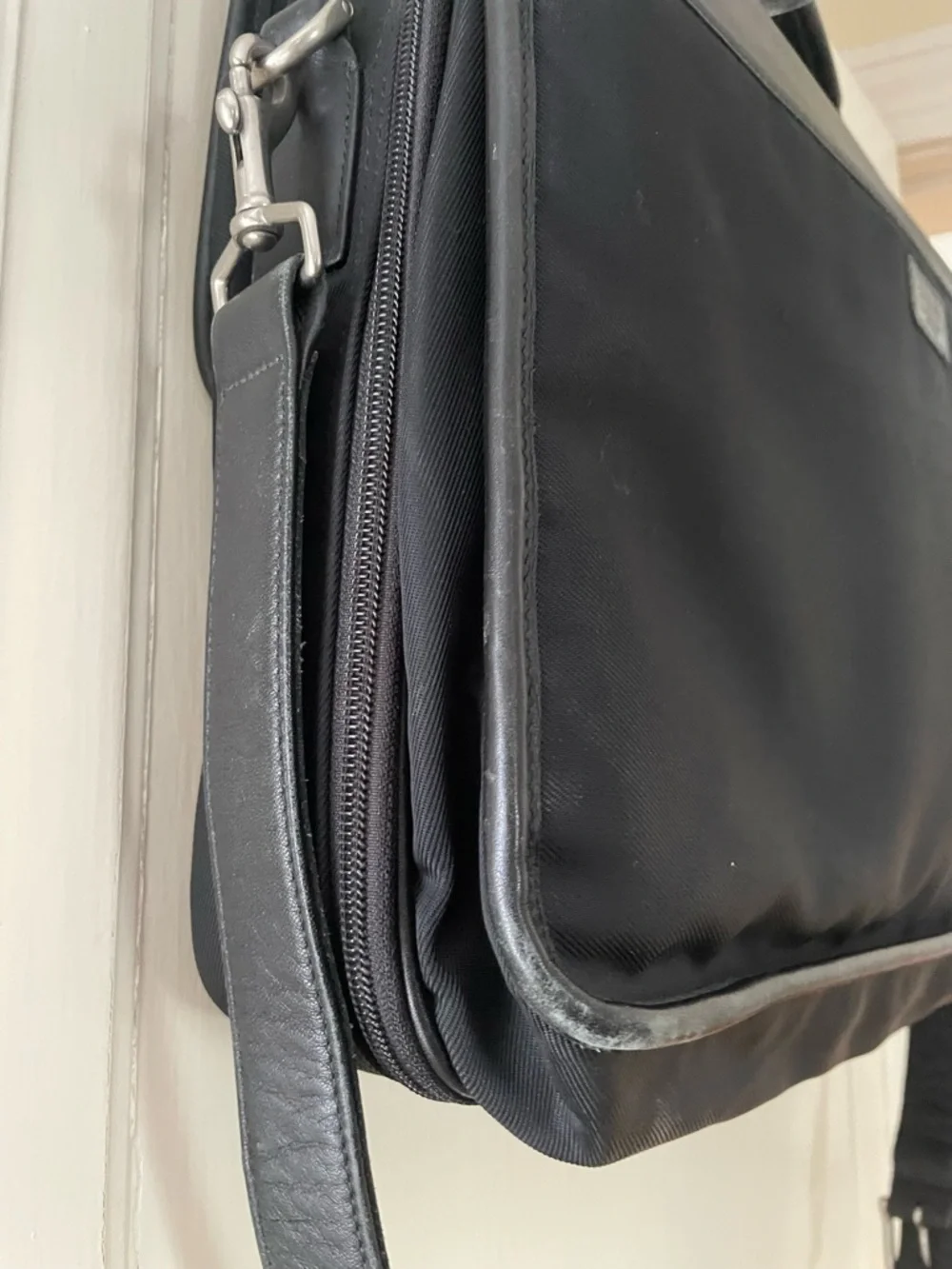 Vintage Coach Black Leather & Nylon Briefcase w/ Padded Laptop Compartment
